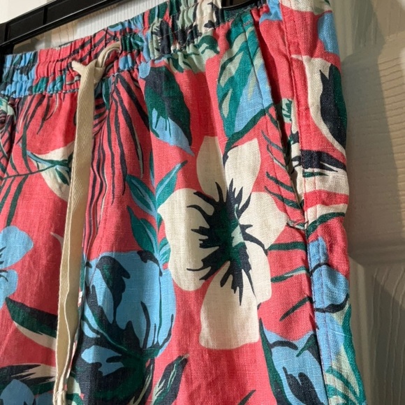 C&C California Floral Tropical Linen Shorts Pull On Drawstring Size S - Picture 11 of 12
